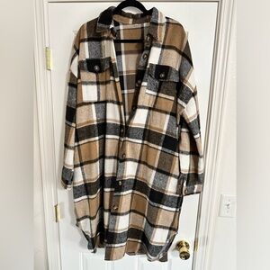 Women’s Knee Length Flannel Jacket
